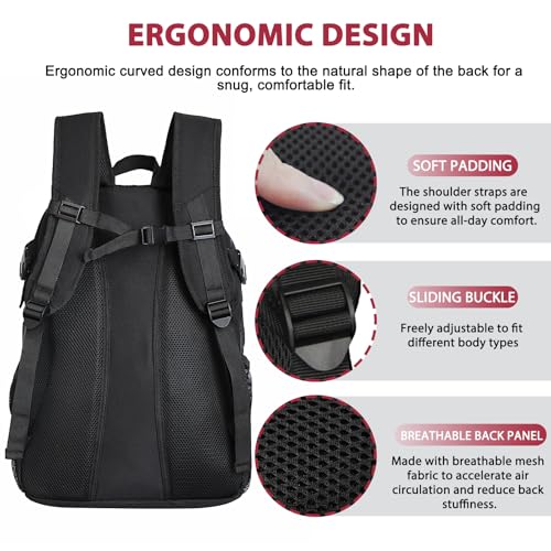 LARIPOP Soccer Backpack with Ball Holder & Shoe Compartment Large Capacity Sports Bag for Training - color: Red