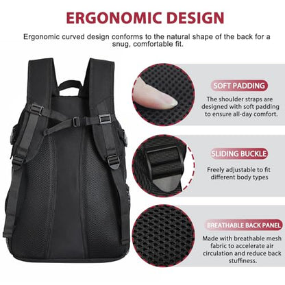 LARIPOP Soccer Backpack with Ball Holder & Shoe Compartment Large Capacity Sports Bag for Training - color: Red