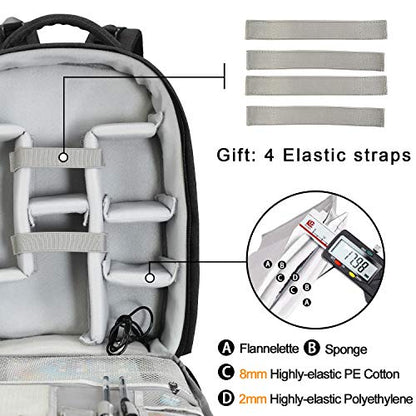 Cwatcun Camera Backpack with Rain Cover, Tripod Holder, USB Port, 15.6" Laptop Compartment, Waterproof Professional Photography Camera Case Bag for Canon Sony Nikon SLR DSLR Cameras, Lens, Brown