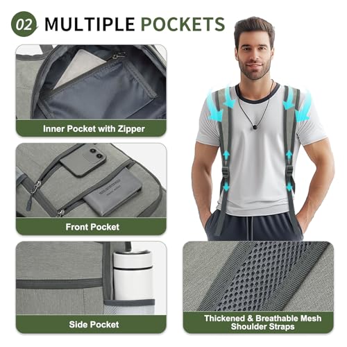 20L Lightweight Hiking Daypack, Foldable Travel Packable Backpack for Men Women for Cycling Camping Outdoor (Gray) - color: Gray