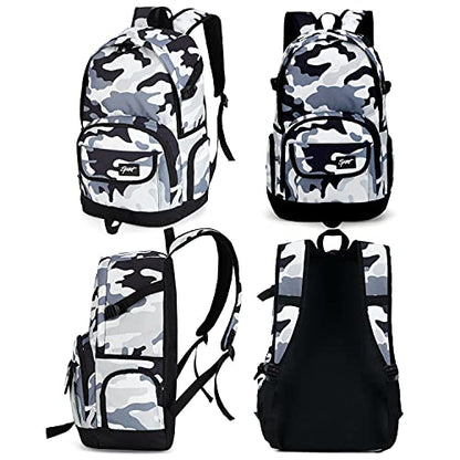 rickyh style School Backpack Travel Bag for Men & Women Lightweight College Back Pack with Laptop Compartmen - color: 04camouflage White