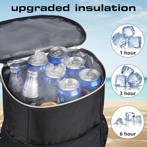 Wolka Cooler Backpack 30 Cans,Portable Backpack Coolers Insulated Leak Proof,Waterproof Soft Sided Cooler Bag for Travel,Beach,Camping,Picnic,Lunch Backpack for Women (Black Shark) - color: Black Shark