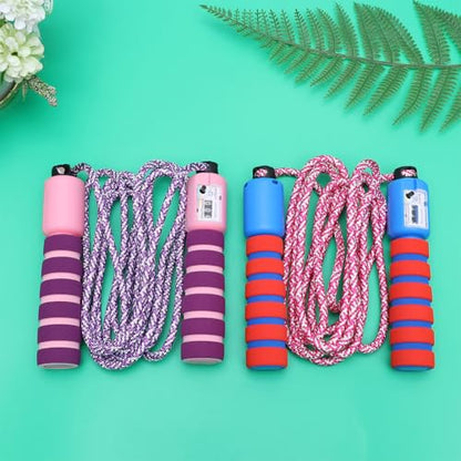 2pcs Counting Jump Rope for Electronic Skipping Rope with Digital Counter in Purple/pink and Red/blue Interactive Fitness for Indoor and Outdoor Exercise