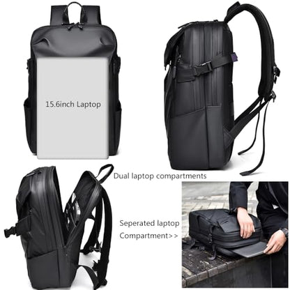 Unisex Business Laptop Backpack 17.3" With Helmet Holder High Capcity Travel Sports Backpack Waterproof Rucksack with Basketball Compartment for Men Women Teenager (Blue)