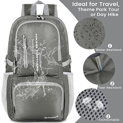 ZOMAKE Lightweight Packable Backpack - 35L Light Foldable Hiking Backpacks Water Resistant Collapsible Daypack for Travel(Dimgray) - color: Dimgray