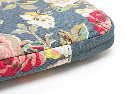 kayond Water-Resistant Canvas 15.6 Inch Laptop Sleeve-Blue Water Hyacinth - color: Blue water hyacinth, size: 15-15.6 inch