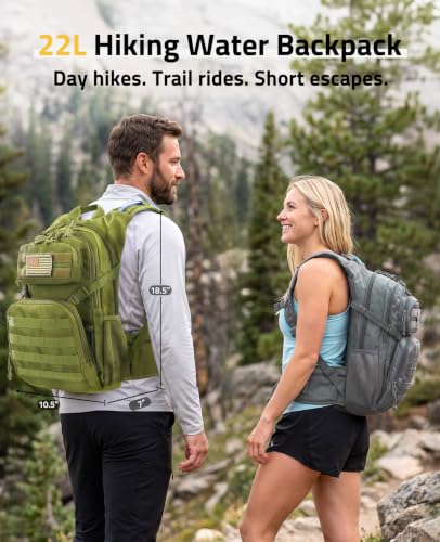 CVLIFE Tactical Hydration Hiking Water Backpack with 3L Water Bladder - color: Grey