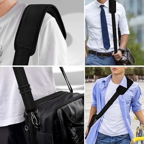 Hseok 60 Inch Shoulder Strap, Ultra-Thick and Padded with Metal Swivel Hooks for Laptop Messenger and Crossbody Canvas Bags - color: Black