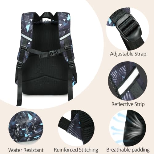abshoo Lightweight Kids Backpack For School Boys Bookbag Kindergarten Elementary School Bags (Geometry Black-B) - color: Geometry Black-b