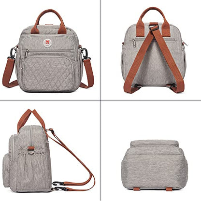 Insulated Lunch Bag Rucksack for Women/Men, 3 carrying way Lunch Tote, Large Waterproof Cooler Box with Side pockets for Adults, Work, Beach, Picnic, Grey - color: Gray