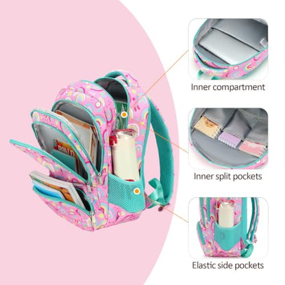 abshoo Kids Backpack For Girls Elementary Kindergarten Bookbag (Rainbow A) | Lightweight,Multi-pocket,Front chest buckle,Reflective strip, Breathable widened strap, School Bags - color: Rainbow a