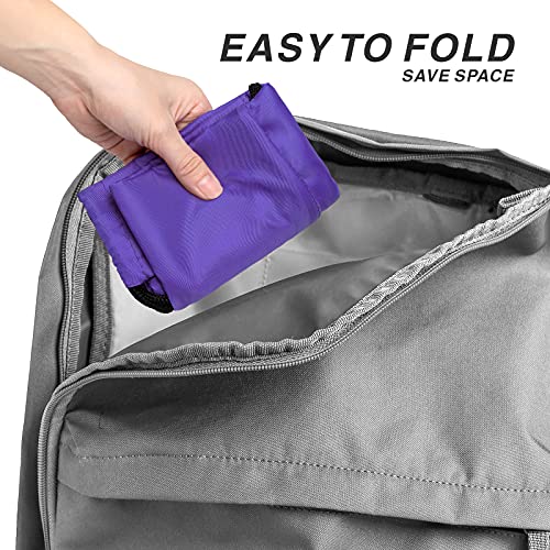 Drawstring Backpack Sports Water Resistant String Bag Sport Gym Sackpack for Women Men Large with Zipper, Purple - color: Purple