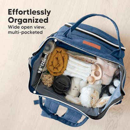 KeaBabies Baby Diaper Bag Backpack - Large Baby Bag for Boys, Girls, Waterproof Multi Function Travel Diaper Backpack with Changing Pad, Durable Travel Essentials for Moms and Dads (Navy Blue) - color: Navy Blue