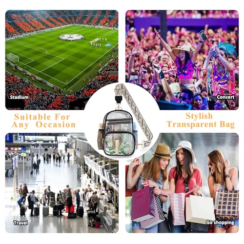 Clear Bag Stadium Approved Events Concerts Sports Outdoors Water Bottle Holder,Clear Purse for Women Men Handbags - color: 1# Black-b