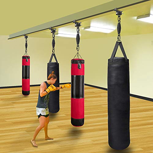 Dolibest Heavy Duty Steel Beam Hanger, Heavy Bag Mount, I Beam Heavy Bag Hanger for Punching Bag Hanger Boxing Muay Thai Training (with Spring) - color: A: I- beam hanger with Spring