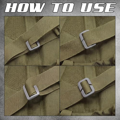 4 Pcs Backpack Strap Clips 1 Inch Detachable Webbing Buckle Nylon Shoulder Strap Holder Backpack Bag - color: Dark Gray