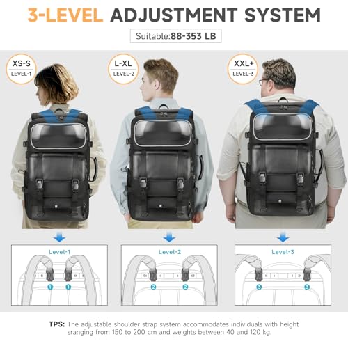 Travel Backpack for Men Women, Carry On Duffle Bag with Luggage Strap, USB Charging Port, Shoe Compartment, Dry-Wet Pocket, Clear Pocket,17 inch Laptop Heavy Duty Backpack for College Weekender Gym