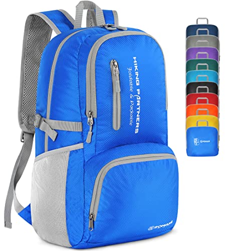 ZOMAKE Lightweight Packable Backpack, 35L Light Foldable Hiking Backpacks Water Resistant Collapsible Daypack for Travel(Dark Blue) - color: Dark Blue