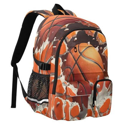 Bolaz Basketball Breaks Through The Wall Travel Backpack 14 Inch Laptop Computer Bag Sturdy School Bag College Bookbag