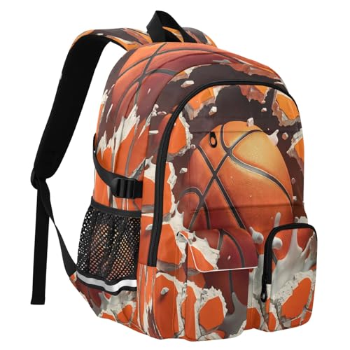 Bolaz Basketball Breaks Through The Wall Travel Backpack 14 Inch Laptop Computer Bag Sturdy School Bag College Bookbag