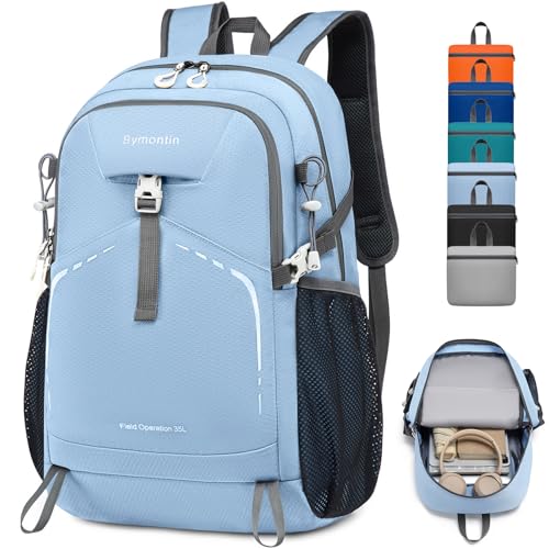 35L Lightweight Packable Backpack – Durable Foldable Daypack for Travel, Hiking, and Gym (Sky-Blue) - color: 35l-sky-blue