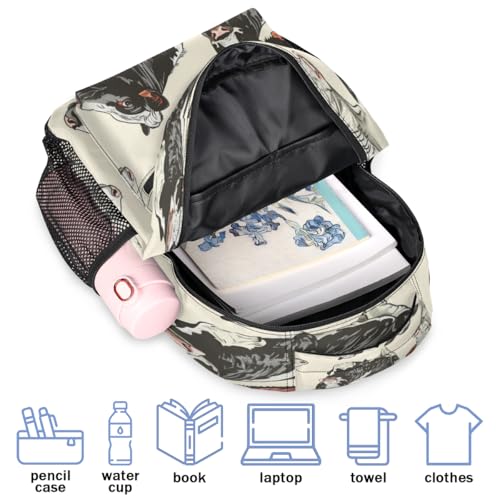 Cow Pattern Backpack with Chest Strap, Casual Backpack for Women Men, 16 Inch Daypack for Travel Work, Cow Print - color: Blue