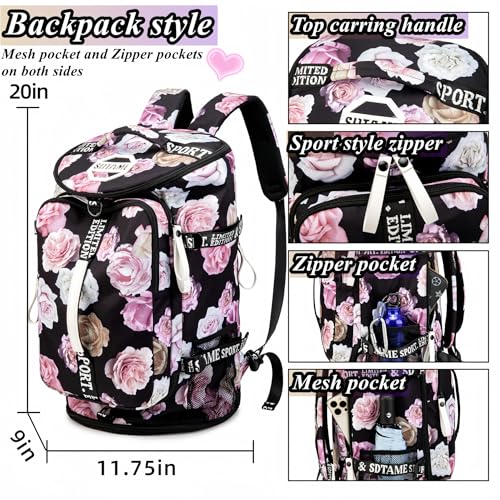 Gym Duffle Bag Backpack with Shoe Compartment,4 ways Travel Backpack for Women and Men,Multi-Functional Weekender bag with Waterproof Layer&Laptop Compartment for Fitness, Travel,Camping - color: Red