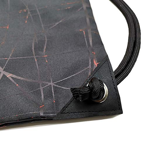 HOLYLUCK Drawstring Backpack Bag Sport Gym Sackpack - color: Metallic-black