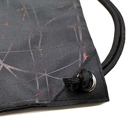 HOLYLUCK Drawstring Backpack Bag Sport Gym Sackpack - color: Metallic-black