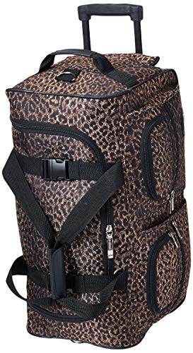 Rockland Rolling Duffel Bag, Black, 22" - color: LEOPARD, size: 22"