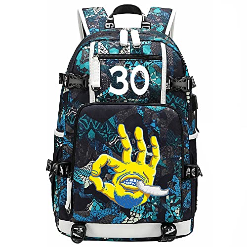 Basketball Player 30 Multifunction Backpack Travel Laptop Fans bag For Men Women - color: Light Blue - 2