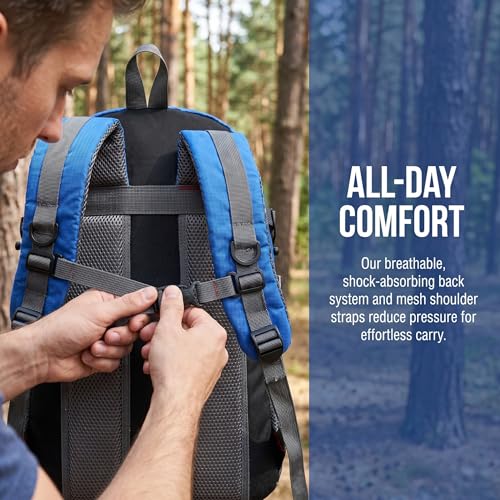 Waterproof Hiking Backpack Lightweight & Portable – Foldable Outdoor Daypack for Travel Camping and Sports Blue