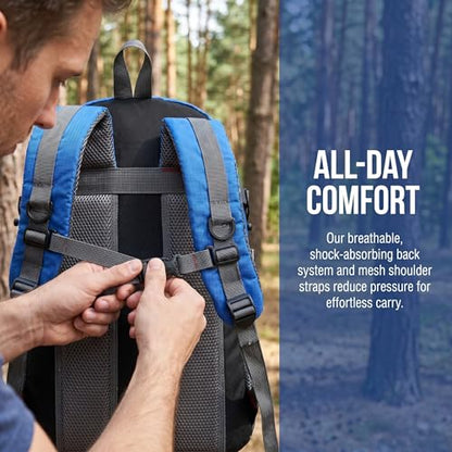 Waterproof Hiking Backpack Lightweight & Portable – Foldable Outdoor Daypack for Travel Camping and Sports Blue