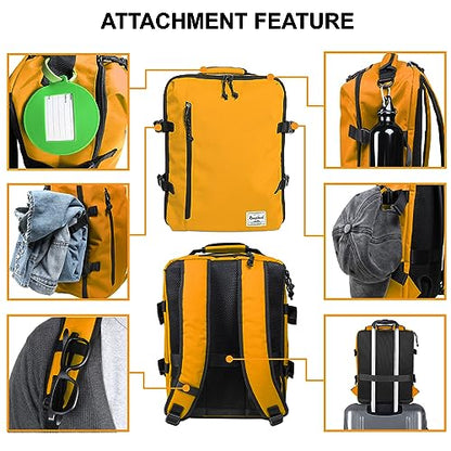 Lightweight Under-seat Backpack for Clothes Travel Overnight Women Men, 15.6 Laptop Minimalist Backpack, Stylish and Casual, Papaya - color: Papaya