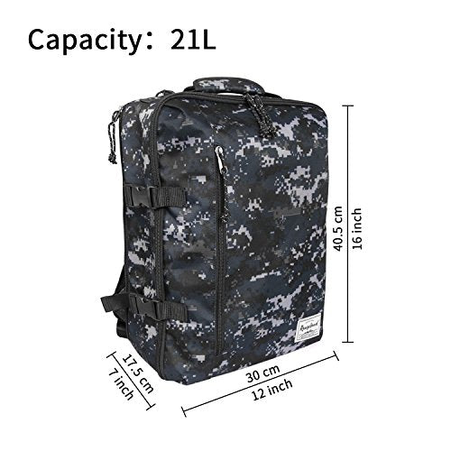 Underseat Carry-On Backpack Luggage Lightweight Casual Laptop Backpack 15.6-inch Travel Commute Gym Sport Daypack 21L, Digi Camo - color: Digi Camo