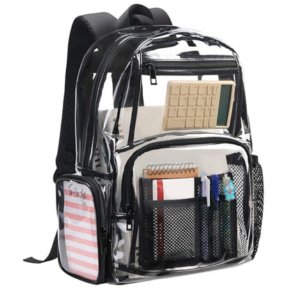 18Inches XLarge Clear Backpack - Transparent Bookbag for School Stadium TSA Approved Heavy Duty Big Clear School Backpack - size: X-Large