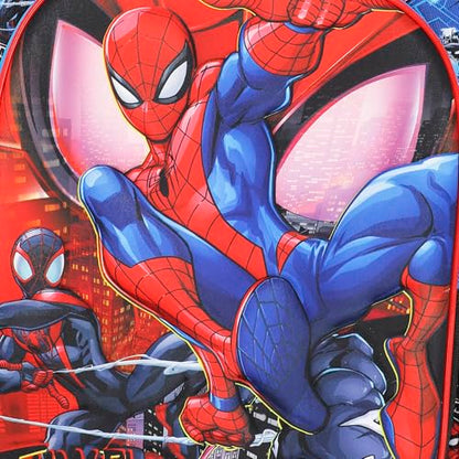 Bioworld Spider-Man Peter & Miles 16" Rolling Travel Backpack - color: Red, Blue & Black