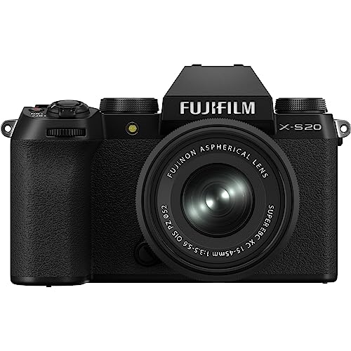 FUJIFILM X-S20 Mirrorless Camera with 15-45mm Lens + 64GB Memory Card + 4K Monitor + LED Light + Corel Photo & Video Editing Software + Backpack Bag + Tripod, Ideal Vlogging Camera Kit (16pc Bundle)