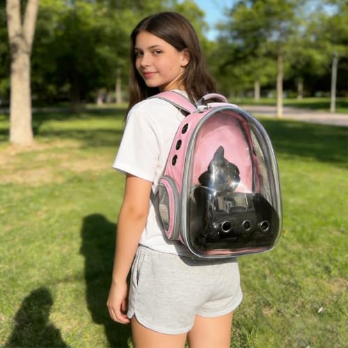 Cat Backpack Carrier, Front Expandable Expandable Bubble Pet Backpack, Ventilated Transparent Capsule Dog Backpack for Small Cats Dogs Birds Bunny, Airline Approved - color: FrontExpand-PK