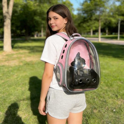 Cat Backpack Carrier, Front Expandable Expandable Bubble Pet Backpack, Ventilated Transparent Capsule Dog Backpack for Small Cats Dogs Birds Bunny, Airline Approved - color: FrontExpand-PK