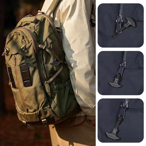 4PCS T-Shaped Zipper Pull Replacement - Durable TPU Zipper Pulls for Luggage, Backpacks, Jackets - Universal Zippers Repair Kit with Extender Tabs, Slider Replacement
