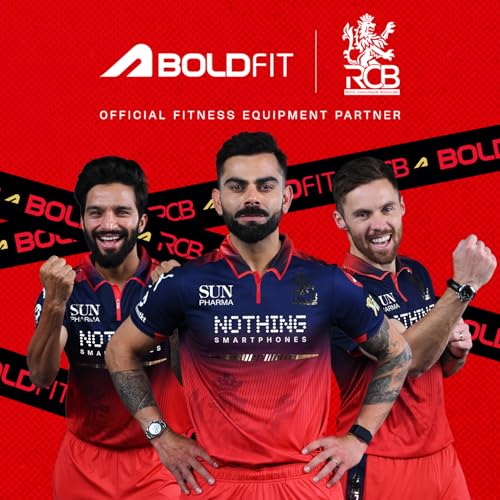 Boldfit heavy resistance band workout exercise and stretching pull up bands home exercise bands for gym men women resistance bands bands - style: Yellow Red Black - (Medium)