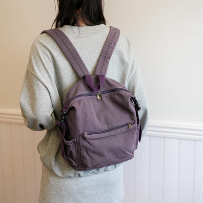 MaxxCloud Canvas Backpack-Adjustable Shoulder Straps,Unisex Mini Laptop Backpack for Work&Travel,Casual Daypack (Purple) - color: Purple