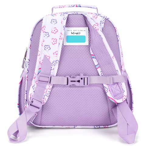 mibasies Toddler Backpacks for Girls 2-4: Little Kid Bookbag for Preschool Prek Daycare - Rainbow Purple - color: Rainbow Purple, style: Toddler-12"h(not Fit Folder)