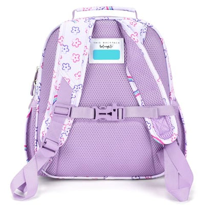 mibasies Kids Backpack for Girls 5-8: Water-Resistant School Bookbag for Kindergarten and Elementary - Rainbow Purple - color: Rainbow Purple, style: Kids-15"h