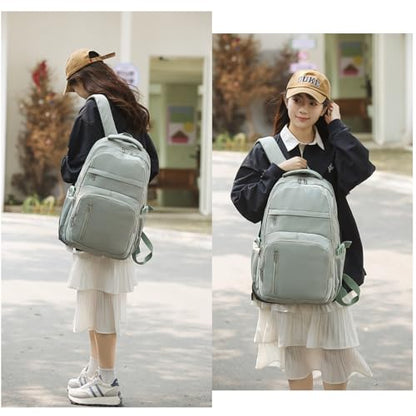 KBTYE Cute School Backpack for Women Men Casual Travel Laptop Backpack Aesthetic Lightweight College Bookbags for Kids(Green) - color: Green