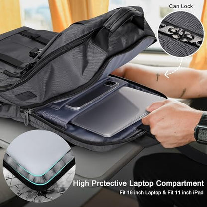 WITZMAN Travel Laptop Backpack for Men Fit 16 inch Computer Carry-on Airline Approved with USB Charging Port(B716 Silvery Grey) - color: Silvery Grey