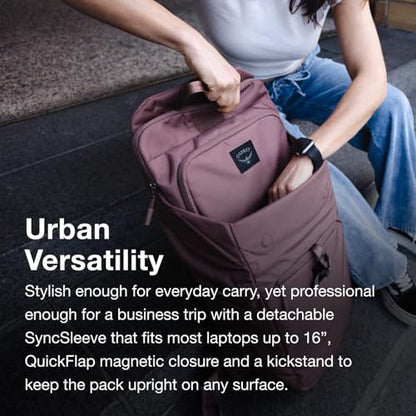 Osprey Aoede Slim SyncPack Backpack with Laptop Sleeve, Antique Blue - color: Antique Blue