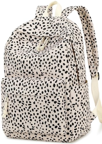 BTOOP School Backpack for Teens Bookbag Women Lightweight 15.6 inch Laptop Bag for Girls Casual High School College - color: Leopard-apricot