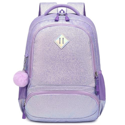 Meisohua School Backpack for Girls Shiny Glitter Sparkly Bookbag for Kids Elementary Middle School Bags for Girl Blingbling Purple - color: Glitter Purple